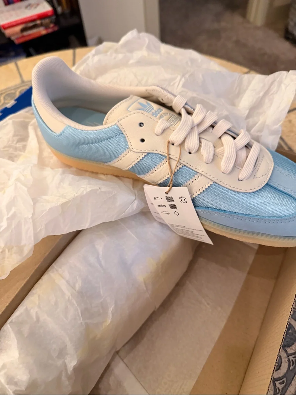adidas Samba OG Sneakers in Light Blue and White